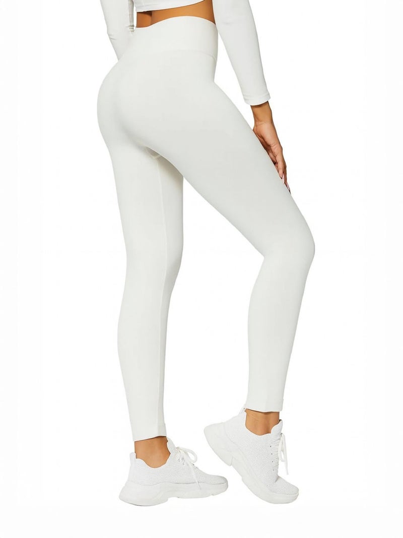 Conceited Fleece Lined Leggings Women - Warm - Winter - Women's Tights - Available in Plus Size - Diamond - Large - X-Large Off-White - Image 1